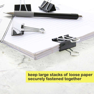 BAZIC LARGE 2" (51MM) BLACK BINDER CLIP (12/BOX)