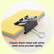 Load image into Gallery viewer, BAZIC LARGE 2&quot; (51MM) BLACK BINDER CLIP (12/BOX)