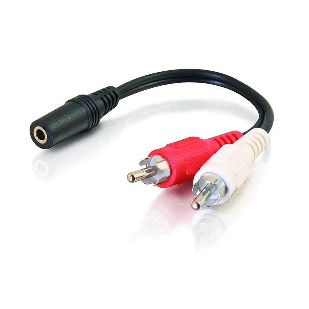 C2G 6IN VALUE SERIES ONE 3.5MM STEREO MALE TO TWO RCA STEREO FEMALE Y-CABLE
