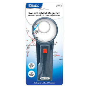 BAZIC 2.5" ROUND 3X LIGHTED MAGNIFIER