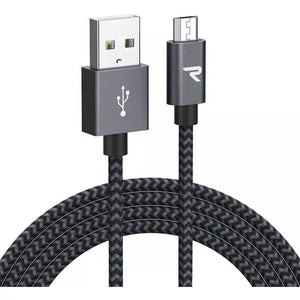 RAMPOW Braided Micro USB Cable 10ft - Space Gray