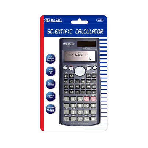 BAZIC 240 FUNCTION SCIENTIFIC CALCULATOR w/SLIDE-ON CASE