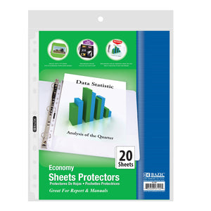 BAZIC Sheet Protectors Economy Weight Top Loading (20/Pack)