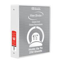 Load image into Gallery viewer, BAZIC 1.5&quot; WHITE 3-RING VIEW BINDER W/2-POCKET