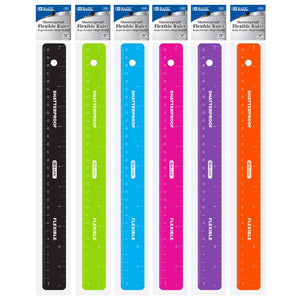 BAZIC Shatterproof Flexible Ruler 12" (30cm)