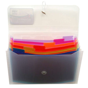 BAZIC Expanding File Letter Size Rainbow Poly 7-Pocket