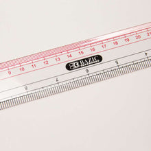 Load image into Gallery viewer, BAZIC Plastic Ruler Claro Transparent 12&quot; (30cm)