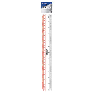 BAZIC Plastic Ruler Claro Transparent 12" (30cm)