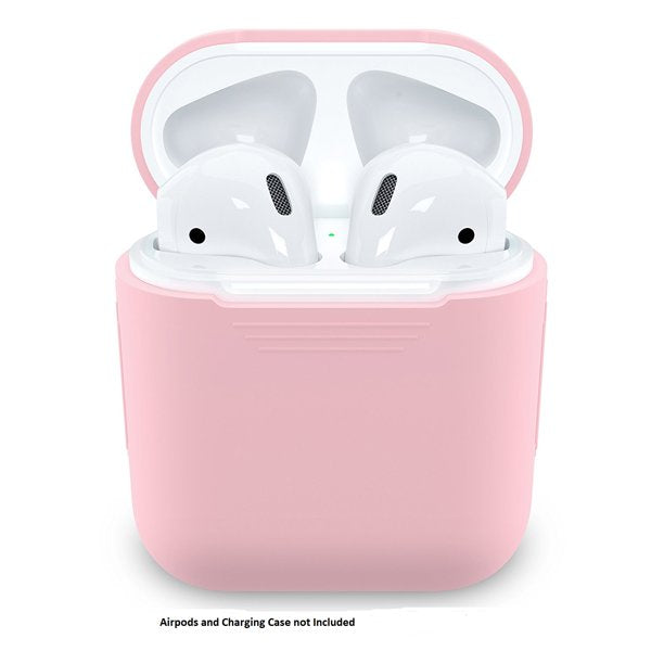 AhaStyle Upgrade AirPods Case Protective Cover (Front LED Visible) Silicone Compatible with Apple AirPods 2 and 1 Pink