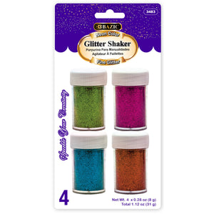 BAZIC 4 PRIMARY COLOR GLITTER SHAKER