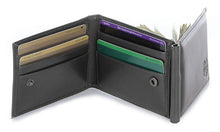 Load image into Gallery viewer, BLACK 3 FOLD MONEY CLIP WALLET