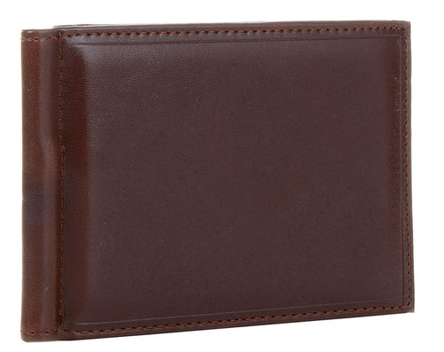 BROWN 3 FOLD MONEY CLIP WALLET