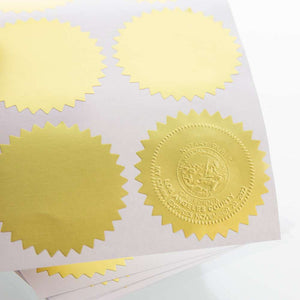 BAZIC 2" GOLD FOIL NOTARY/CERTIFICATE SEAL LABEL 42 PK