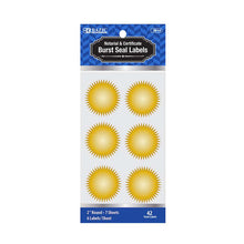 Load image into Gallery viewer, BAZIC 2&quot; GOLD FOIL NOTARY/CERTIFICATE SEAL LABEL 42 PK