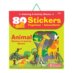 BAZIC Animal Series Assorted Stickers (80/Bag)
