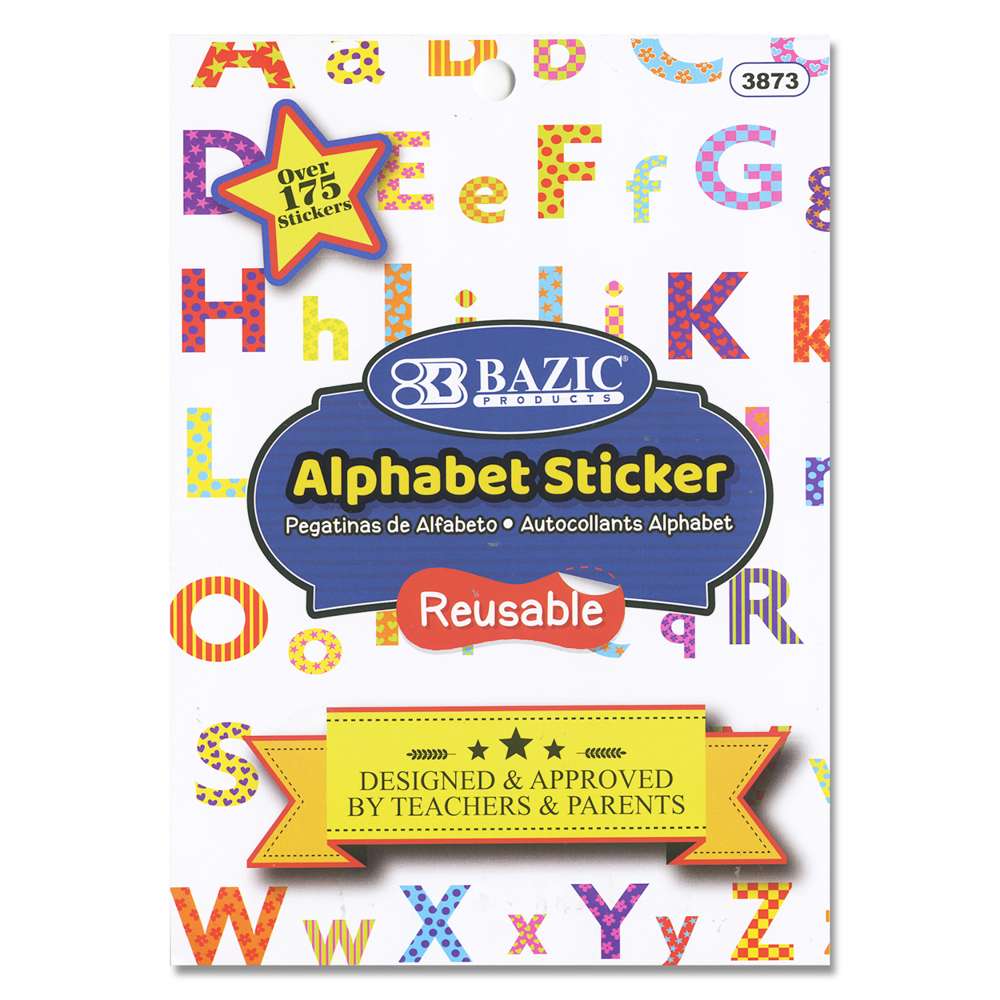 BAZIC Alphabet Plastic Sticker book