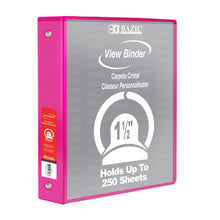 Load image into Gallery viewer, BAZIC 1.5&quot; Fucshia 3-Ring View Binder w/ 2-Pockets