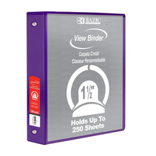 Load image into Gallery viewer, BAZIC 1.5&quot; PURPLE 3-RING VIEW BINDER W/2-POCKET