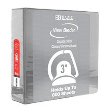 Load image into Gallery viewer, BAZIC 3&quot; GREY SLANT-D RING VIEW BINDER W/2-POCKET