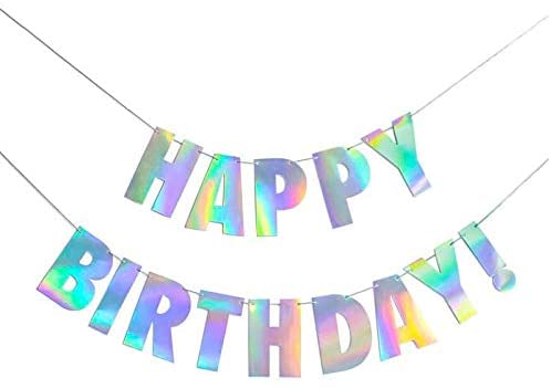 IRIDESCENT HAPPY BIRTHDAY BANNER