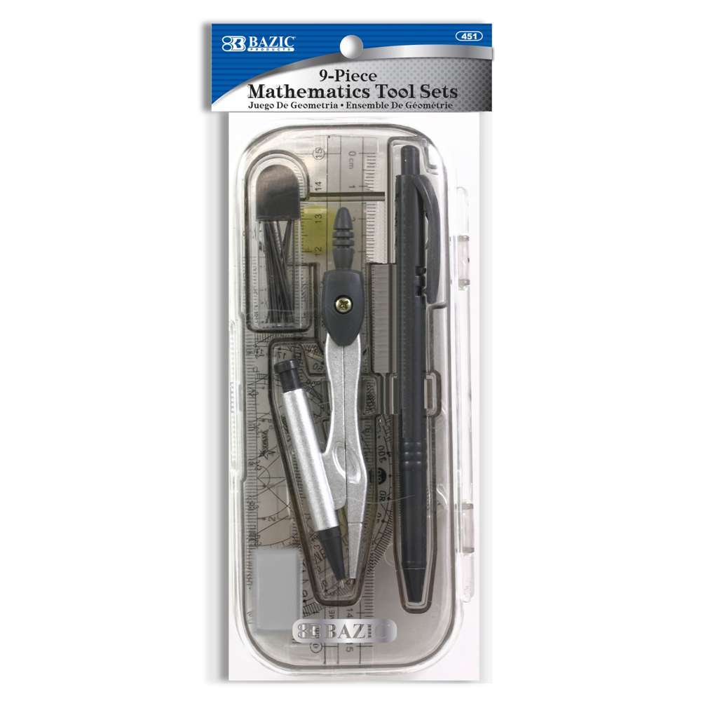 BAZIC 9 PCS MATH TOOL SET