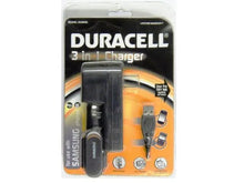 Load image into Gallery viewer, DURACELL 3-IN-1 WALL &amp; CAR CHARGER WITH BONUS MICRO USB CABLE