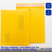 Load image into Gallery viewer, BAZIC Self-Seal Bubble Mailers (#2) 8.5&quot; x 11.25&quot; (3/Pack)