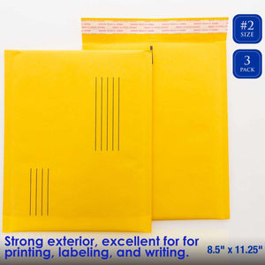 BAZIC Self-Seal Bubble Mailers (#2) 8.5" x 11.25" (3/Pack)