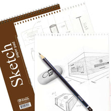 Load image into Gallery viewer, BAZIC 30CT 9&quot; * 12&quot; TOP BOUND SPIRAL PREMIUM SKETCH PAD