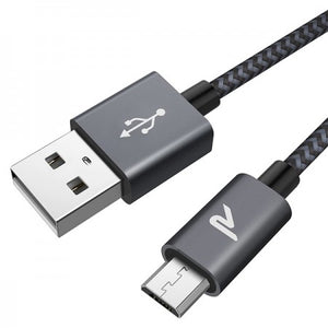 RAMPOW 6.5FT  BRAIDED MICRO-USB CABLE ANDROID  CHARGER