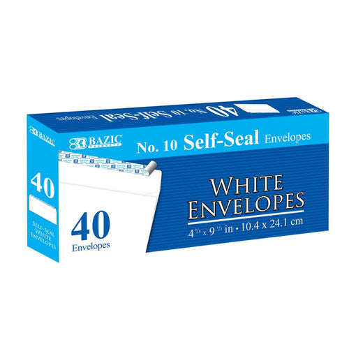 BAZIC #10 SELF-SEAL WHITE ENVELOPE