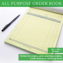 Load image into Gallery viewer, BAZIC 50 SETS 8 3/8&quot; X 10 11/16&quot; 2-PART CARBONLESS ALL PURPOSE ORDER BOOK