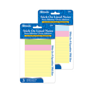 BAZIC 40CT 3" * 3" LINE STICK ON NOTES