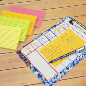BAZIC Lined Stick On Notes Neon 3" X 5" 70 Ct.