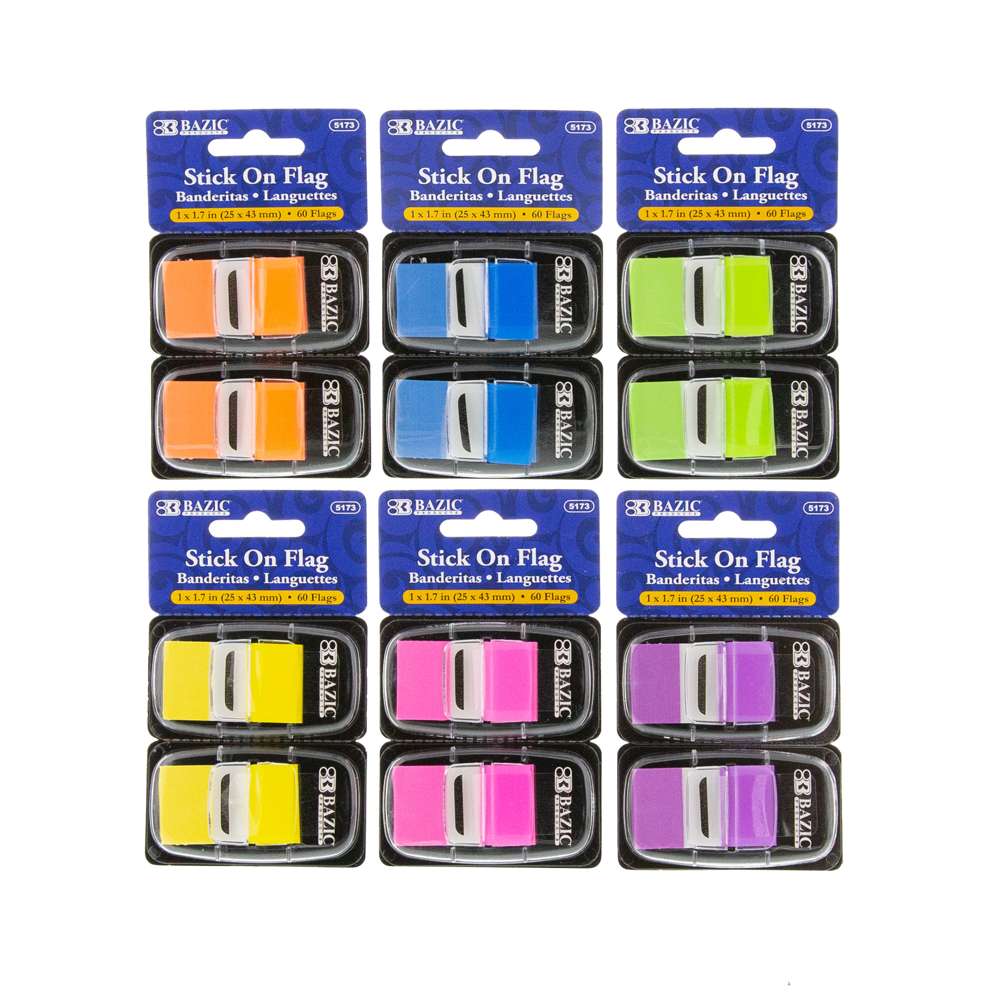 BAZIC Flags Neon Color Standard Flags w/ Dispenser 1