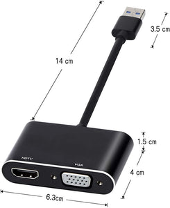 USB TO HDMI VGA ADAPTER BLACK