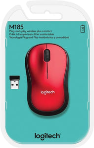 LOGITECH M185 MOUSE OPTICAL RED