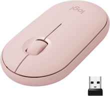 Load image into Gallery viewer, LOGITECH PEBBLE M350 MOUSE OPTICAL WIRELESS BLUETOOTH 2.4GHZ -USB WIRELESS RECEIVER - ROSE
