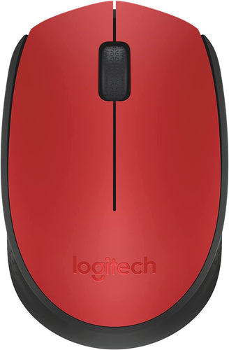LOGITECH M170 MOUSE RIGHT AND LEFT HANDED WIRELESS 2.4GHZ USB WIRELESS RECEIVER RED