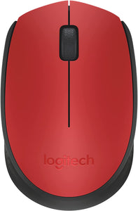 LOGITECH M170 MOUSE RIGHT AND LEFT HANDED WIRELESS 2.4GHZ USB WIRELESS RECEIVER RED