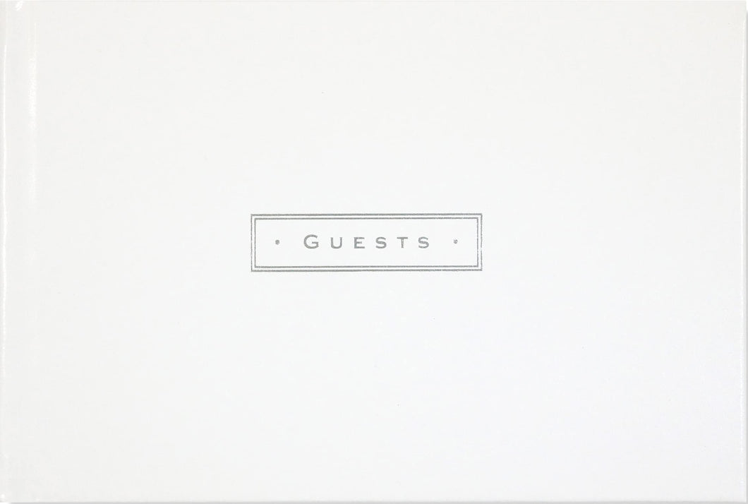 Guest Book White Leather