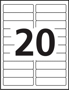 PRES-a-ply Laser Labels, 1 x 4 Inch, White, 2000 Count (30601)