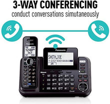 Load image into Gallery viewer, Panasonic KX-TG9541B DECT 6.0 1.90 GHz Cordless Phone - Black, 2 x Phone Line - Speakerphone - Answering Machine - Backlight