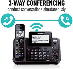 Panasonic KX-TG9541B DECT 6.0 1.90 GHz Cordless Phone - Black, 2 x Phone Line - Speakerphone - Answering Machine - Backlight