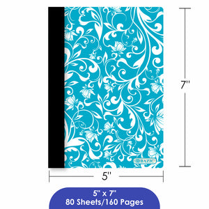 BAZIC 80CT 5"*7" FLORAL POLY COVER PERSONAL COMPOSITION BOOK