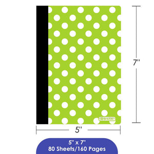 BAZIC 80CT 5" * 7" POLKA DOT POLY COVER PERSONAL COMPOSITION BOOK