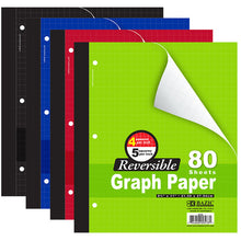 Load image into Gallery viewer, BAZIC 80 CT. 8.5&quot; x 11&quot; REVERSIBLE 4&quot;/&quot; QUAD RULED WIRELESS NOTEBOOK