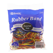 Load image into Gallery viewer, BAZIC 2 Oz./ 56.70 g Assorted Sizes and Colors Rubber Bands
