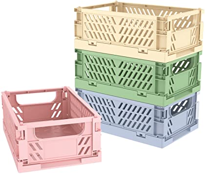 COLLAPSIBLE PLASTIC STORAGE BASKET