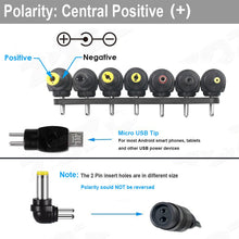 Load image into Gallery viewer, ZOZO 12W 3V-12V Regulated Multi Voltage Switching Replacement Power Adapter